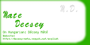mate decsey business card