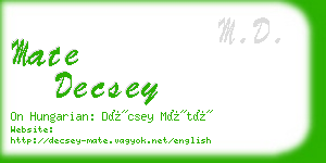 mate decsey business card